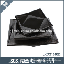 Fashion design ceramic black square home brand dinnerware